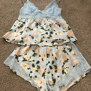 flower lace sleep set